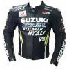 Suzuki ECSTAR Custom Moto Gp Motorbike Leather Racing Jacket Black Yellow