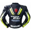 Suzuki ECSTAR Custom Moto Gp Motorbike Leather Racing Jacket Black Yellow