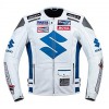 WHITE SUZUKI MOTUL MOTORCYCLE LEATHER RACING JACKET