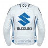 WHITE SUZUKI MOTUL MOTORCYCLE LEATHER RACING JACKET