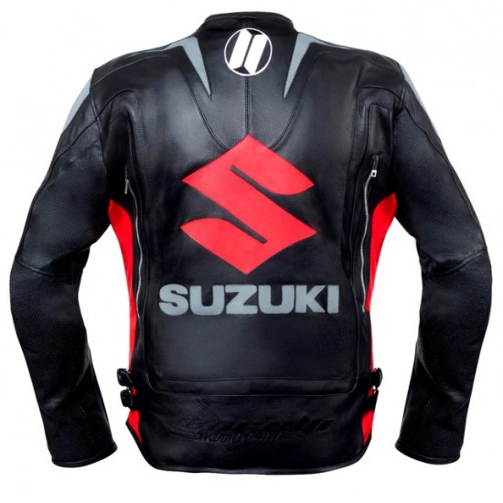 RED SUZUKI MOTUL MOTORCYCLE LEATHER RACING JACKET