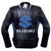 BLUE SUZUKI MOTUL MOTORCYCLE LEATHER RACING JACKET