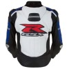 SUZUKI GSXR BLUE MOTORCYCLE LEATHER RACE JACKET