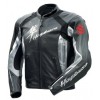 GREY SUZUKI HAYABUSA MOTORCYCLE LEATHER RACING JACKET