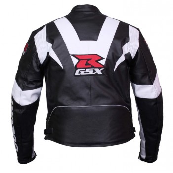 SUZUKI BLACK GSXR LEATHER RACING JACKET