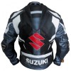 SUZUKI MOTORCYCLE BLACK LEATHER RACING JACKET