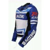 SUZUKI GSXR MOTORCYCLE LEATHER BLUE RACING JACKET