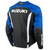 SUZUKI BLUE AND BLACK MOTORCYCLE LEATHER RACING JACKET