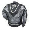 SUZUKI HAYABUSA GRAY MOTORCYCLE LEATHER RED RACING JACKET