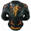 SUZUKI HAYABUSA ORANGE MOTORCYCLE LEATHER RACING JACKET