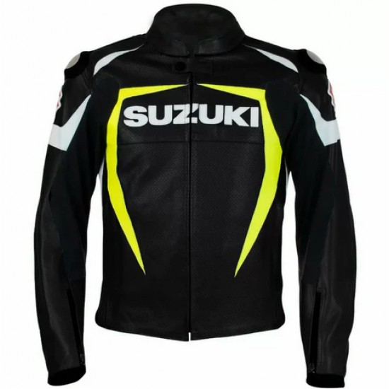 SUZUKI YELLOW LEATHER RACING JACKET