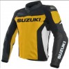 SUZUKI GSXR YELLOW MOTORCYCLE LEATHER RACING JACKET