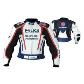 SUZUKI FURIOUS BLUE LEATHER RACING JACKET