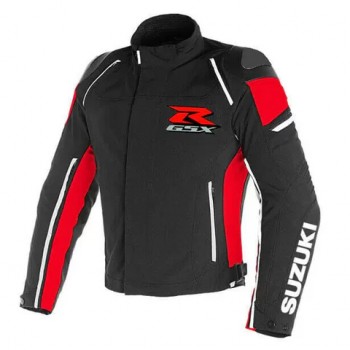 SUZUKI GSXR MOTORCYCLE RED LEATHER RACING JACKET