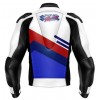 SUZUKI WHITE MOTORCYCLE LEATHER RACING JACKET