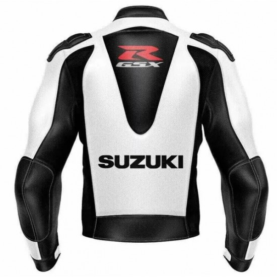 SUZUKI RED MOTORCYCLE LEATHER RACING JACKET