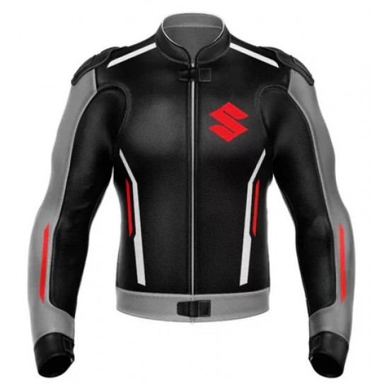 SUZUKI GRAY LEATHER RACING JACKET