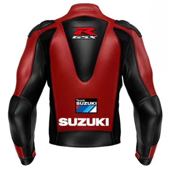 SUZUKI MOTUL GSXR RED MOTORCYCLE LEATHER RACING JACKET