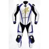 Custom Suzuki Hayabusa Motorcycle Leather Racing Suit White Blue Black