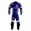 Custom Suzuki R GSX Motorcycle Leather Racing Suit Blue White Black