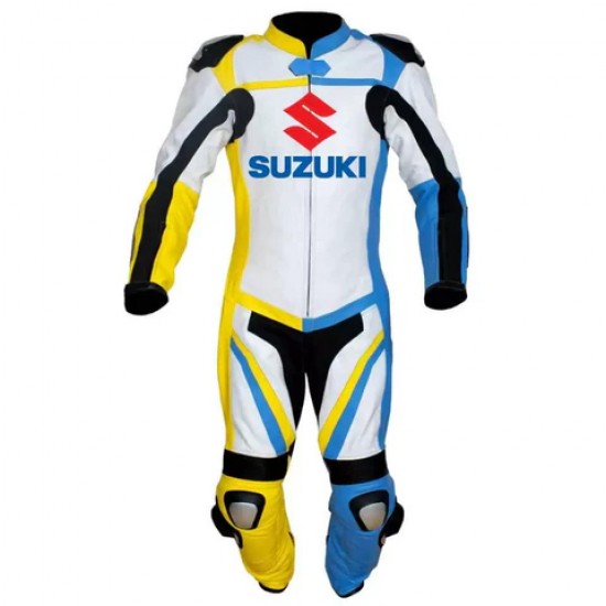 SUZUKI MEN MOTORCYCLE LEATHER RACING SUIT