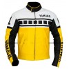 Custom Yamaha Motorcycle Leather Racing Jacket Yellow White Black