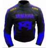 Custom Yamaha R1 Dunlop Motorbike Leather Racing Jacket Black Blue