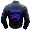 Custom Yamaha R1 Dunlop Motorbike Leather Racing Jacket Black Blue