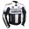 Yamaha AGV Moto Gp Custom Motorcycle Leather Racing Jacket White Black