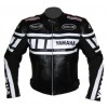 Yamaha Dunlop Custom Motorcycle Leather Racing Jacket Black White