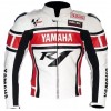 Yamaha Moto Gp R1 Motorcycle Custom Leather Racing Jacket White Red Black