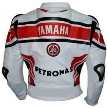 Yamaha Petronas Moto Gp Motorcycle Custom Leather Racing Jacket White Red Black