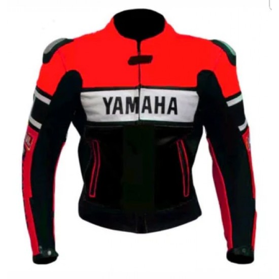 MOTORCYCLE RED LEATHER RACING JACKET