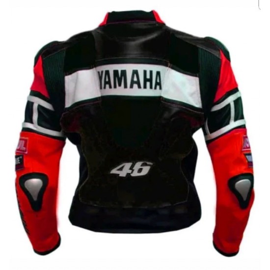 MOTORCYCLE RED LEATHER RACING JACKET