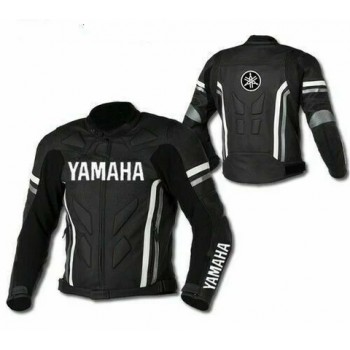 YAMAHA BLACK MOTORCYCLE LEATHER RACING JACKET