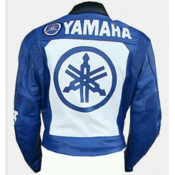 YAMAHA BLUE MOTORCYCLE LEATHER RACING JACKET SIZE US MEDIUM