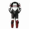 Custom Yamaha Motorbike Leather Racing Suit Black White Red