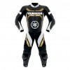 Custom Yamaha Motorcycle Leather Racing Suit Black Gold White