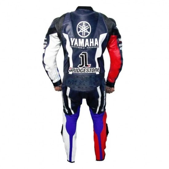 Custom Yamaha Petronas Moto Gp Motorbike Leather Racing Suit Blue White Red