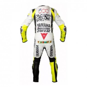 Custom Yamaha Petronas VR 46 Moto Gp Leather Racing Suit White Black Yellow