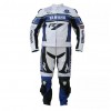 Yamaha R1 Custom Motorcycle Leather Racing Suit White Blue Black