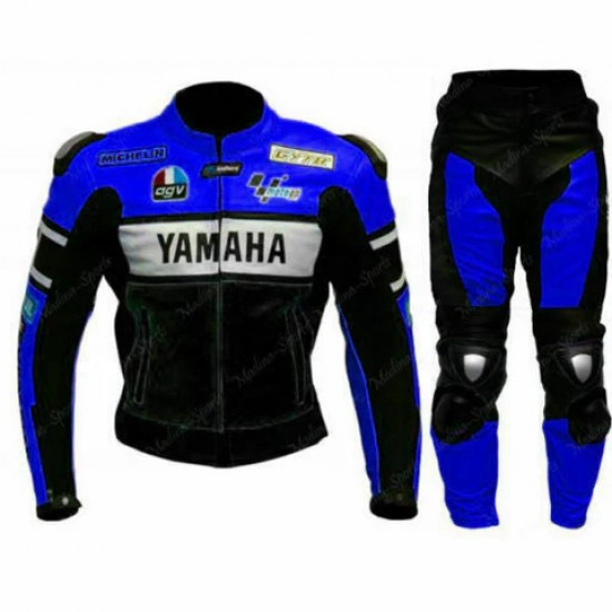 YAMAHA BLUE MEN MOTORCYCLE LEATHER RACING SUIT