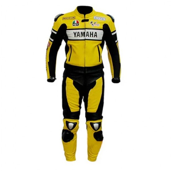 Men YELLOW MOTORCYCLE LEATHER RACING SUIT