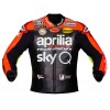 Aprilia Racing Team Gresini Custom Motorcycle Leather Jacket Black Orange