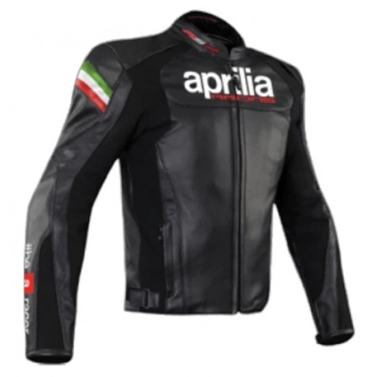 APRILIA BLACK KNIGHT MOTORCYCLE LEATHER RACING JACKET