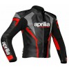 APRILIA BLACK MOTORCYCLE LEATHER RACING JACKET