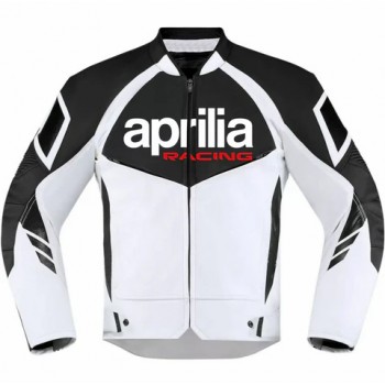 APRILIA MOTORCYCLE WHITE LEATHER RACING JACKET