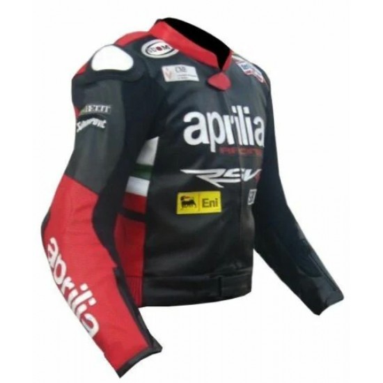 APRILIA RED MOTORCYCLE LEATHER RACING JACKET