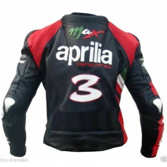 APRILIA RED MOTORCYCLE LEATHER RACING JACKET