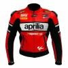 Aprilia Custom Motorcycle Leather Racing Jacket Red Black